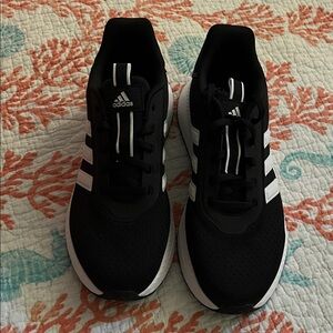 Adidas Men's Black and White Athletic Sneakers